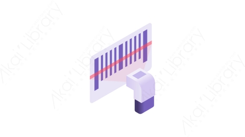 图片素材-048条码扫描 barcode scanMG等距立体卡通快递货物配送交付元素图标