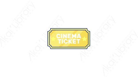 AE模板-MG扁平娱乐元素图标Cinema_Ticket电影票