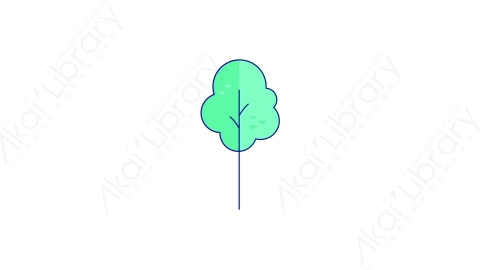 AE模板-MG扁平自然元素图标Tree_3树木