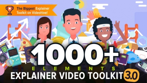 AE模板-MG扁平场景解说场景角色元素图标工具包Explainer_Video_Toolkit_3