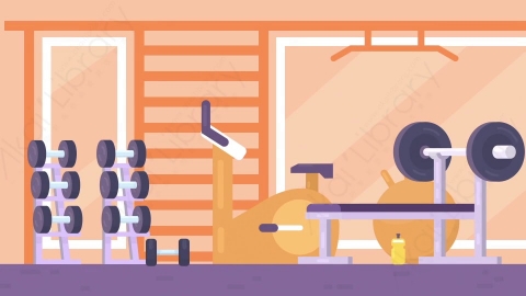 AE模板-MG扁平场景背景Gym健身房