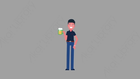 AE模板-MG扁平人物角色动作Cheering_with_Glass举杯喝酒庆祝