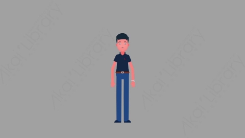 AE模板-MG扁平人物角色动作Gain_Money获得钱币纸币
