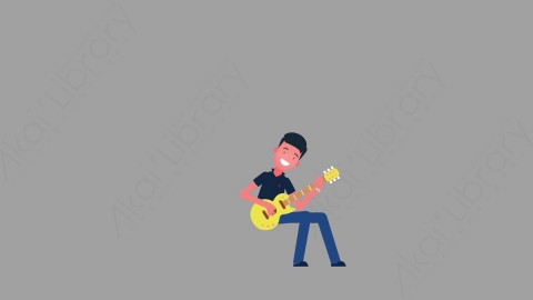 AE模板-MG扁平人物角色动作Guitar弹吉他
