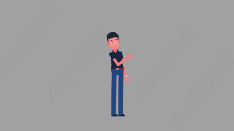 AE模板-MG扁平人物角色动作Pushing_buttons手指东西方向