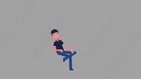 AE模板-MG扁平人物角色动作Relax_4休息放松