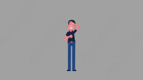 AE模板-MG扁平人物角色动作Sad_Stressed_Out难过压力大
