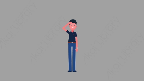 AE模板-MG扁平人物角色动作Salute敬礼