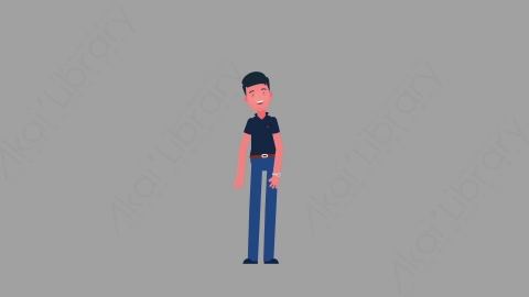 AE模板-MG扁平人物角色动作Side_Movements身体侧移