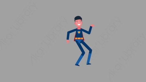 AE模板-MG扁平人物角色动作Superman超级英雄超人
