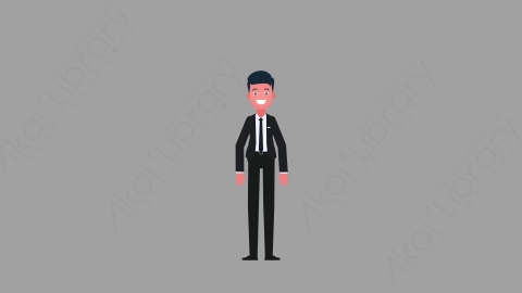 AE模板-MG扁平人物角色动作Tie穿西装整理领带