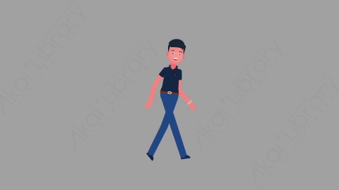 AE模板-MG扁平人物角色动作Walking_Cycle走路