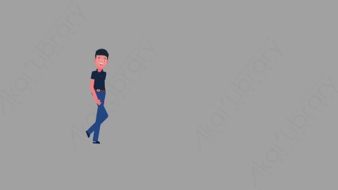 AE模板-MG扁平人物角色动作Walking_on_Stairs走楼梯