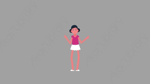 AE模板-MG扁平人物角色动作Dancing_Girl跳舞的女孩