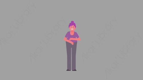AE模板-MG扁平人物角色动作Sad_Fat_Woman难过的妇女