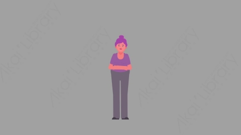 AE模板-MG扁平人物角色动作Standing_Fat_Woman站着的妇女