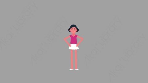 AE模板-MG扁平人物角色动作Standing_Girl站着的女孩