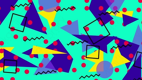AE模板-时尚元素混合随机图形背景Pattern_23