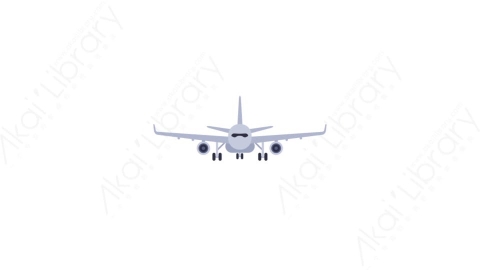 AE模板-MG扁平城市建筑元素图标Airliner (front view)飞机正面图