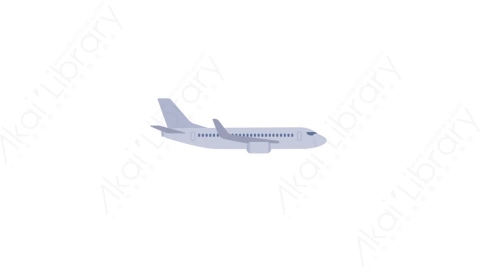 AE模板-MG扁平城市建筑元素图标Airliner (side view)飞机侧面图