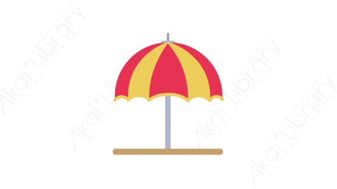 AE模板-MG扁平城市建筑元素图标Beach umbrella沙滩遮阳伞