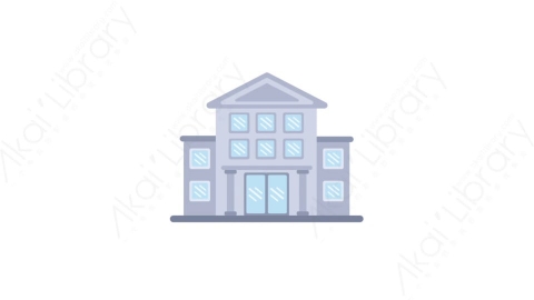 AE模板-MG扁平城市建筑元素图标Banking establishment银行机构