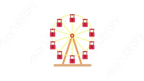 AE模板-MG扁平城市建筑元素图标Ferris wheel摩天轮