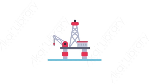 AE模板-MG扁平城市建筑元素图标Oil platform石油平台