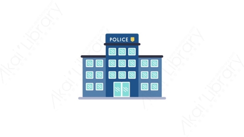 AE模板-MG扁平城市建筑元素图标Police station警察局