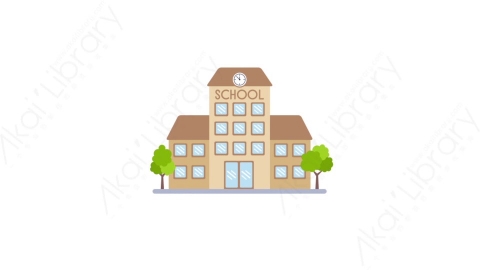 AE模板-MG扁平城市建筑元素图标School学校