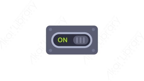 AE模板-MG扁平电子设备元素图标Switch button (on)打开开关按钮