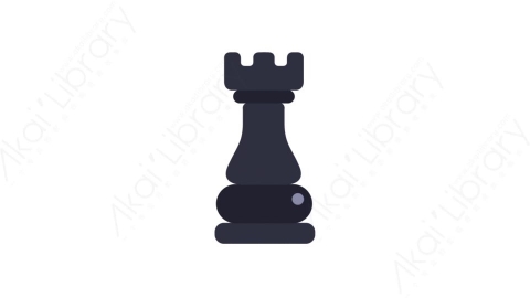 AE模板-MG扁平儿童玩具元素图标Chess piece (black rook)国际象棋棋子