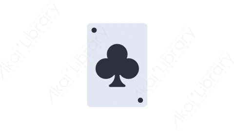 AE模板-MG扁平儿童玩具元素图标Playing card (clubs)扑克牌梅花