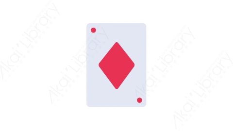 AE模板-MG扁平儿童玩具元素图标Playing card (diamonds)扑克牌方块
