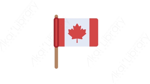 AE模板-MG扁平国家旗帜元素图标Canada flag加拿大国旗