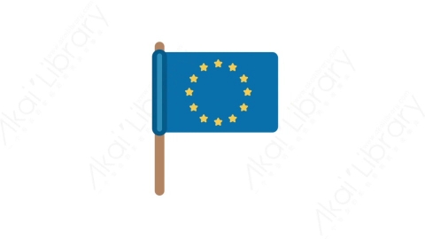 AE模板-MG扁平国家旗帜元素图标Europe flag欧洲国旗