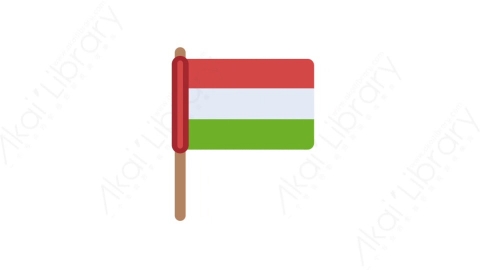 AE模板-MG扁平国家旗帜元素图标Hungary flag匈牙利国旗