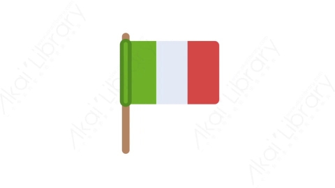 AE模板-MG扁平国家旗帜元素图标Italy flag意大利国旗