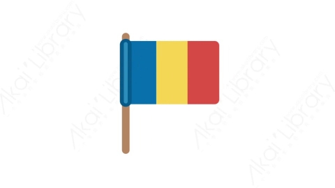 AE模板-MG扁平国家旗帜元素图标Romania flag罗马尼亚国旗