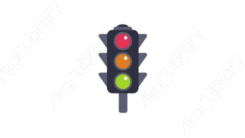 AE模板-MG扁平交通工具元素图标Traffic light红绿灯