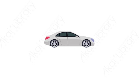 AE模板-MG扁平交通工具元素图标Luxury car side view (two)银色豪华轿车侧面