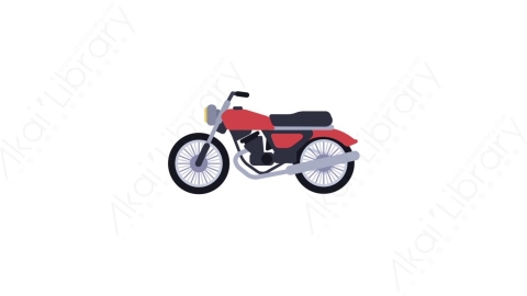 AE模板-MG扁平交通工具元素图标Motorbike摩托车
