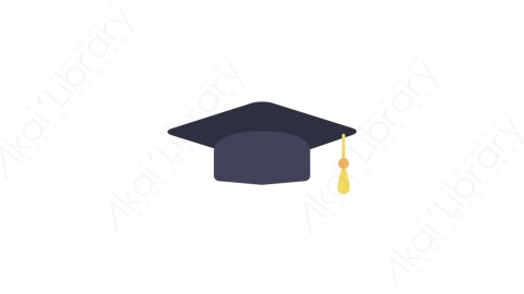 AE模板-MG扁平教育元素图标Graduate hat学士帽