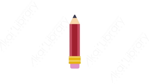 AE模板-MG扁平教育元素图标Pencil铅笔