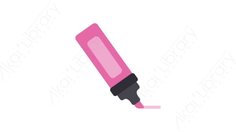 AE模板-MG扁平教育元素图标Pink highlighter粉色画笔