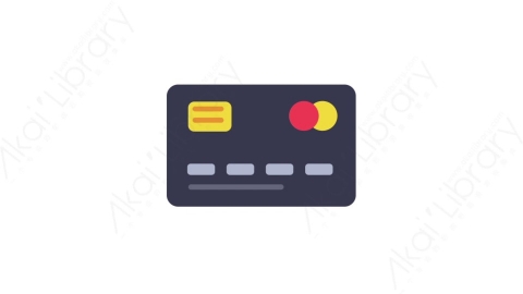 AE模板-MG扁平金融商务办公元素图标Bank card (black)黑色银行卡