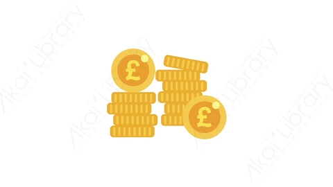 AE模板-MG扁平金融商务办公元素图标Coins (pound sterling)英镑金币