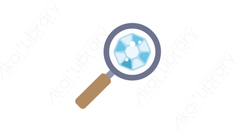 AE模板-MG扁平金融商务办公元素图标Diamond (two) magnifying glass放大镜下的钻石-2