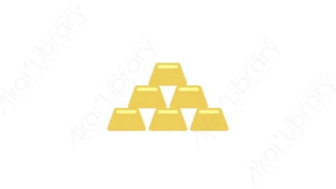 AE模板-MG扁平金融商务办公元素图标Gold ingots金条