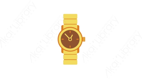 AE模板-MG扁平金融商务办公元素图标Golden watch黄金手表